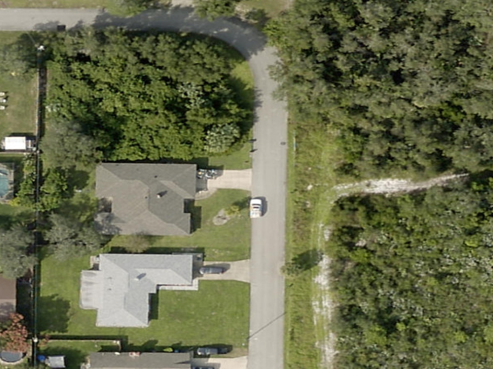 Aerial view centered on the Palm Bay property area